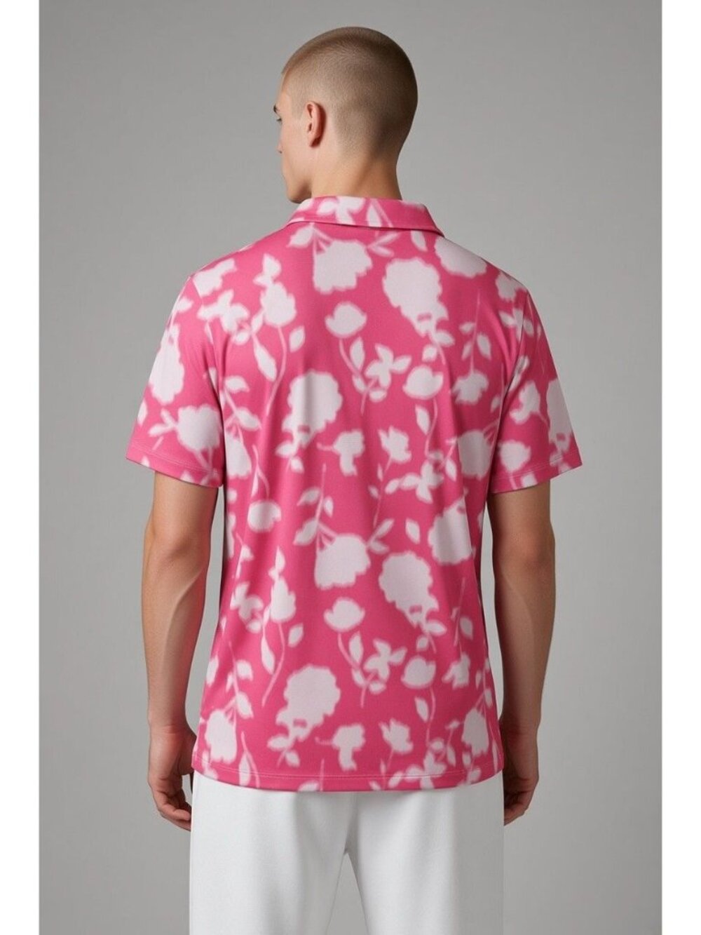 G/Fore Tie Dye Polo Shirt UPF 50+ Golf Style Pink & White Men's Medium New NWT - Picture 2 of 8